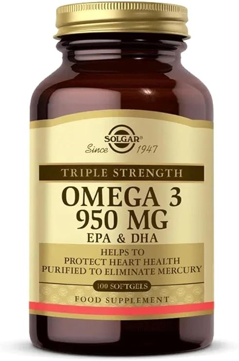 Solgar Omega 3 950 mg EPA & DHA, 100 Yumuşak Jelatinli Kapsül, Balık Yağı Takviyesi