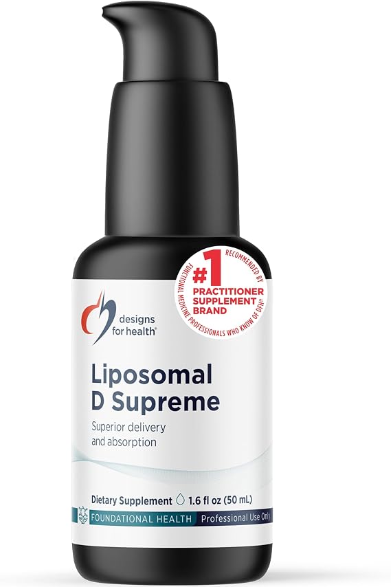 Designs for Health Liposomal D Supreme Vitamin D Liquid - 2500 IU Vitamin D3 + Vitamin K (K1 + K2) - Liposomes for Superior Absorption - Non-GMO Supplement (100 Servings / 1.7oz)
