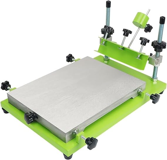 Manual Flat Screen Printing Machine, Aluminum Desktop Silk Screen Printing Machine, T-Shirt Printing Machine with 20 Cm Matching Squeegee, for DIY Printing Screen Printing(Small)