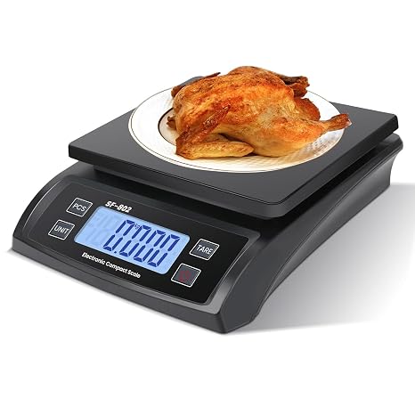 Digital Kitchen Scales 30kg/66lb Food Scale Baking Cooking Bread Food Weighing Scales with LCD Display and Weigh/Tare Function Counting Scale for Baking Cooking Meat Adapter Included black
