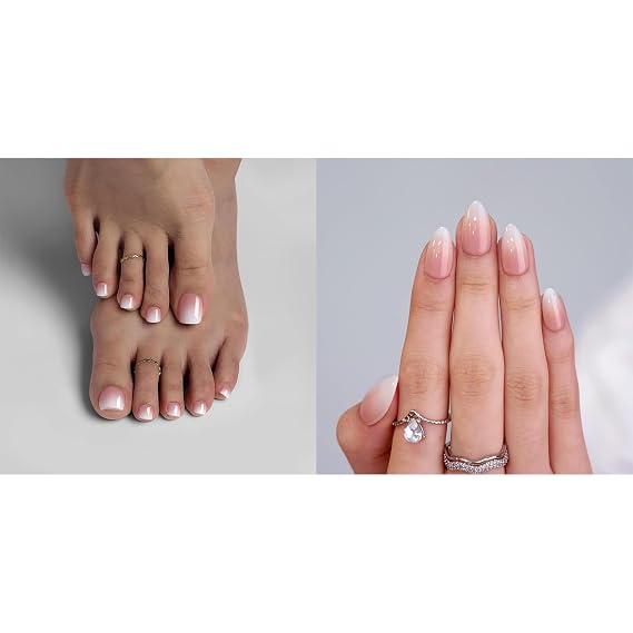 BTArtbox Press On Nails and Toenails Set, Light Weight & Fit Perfectly Press on Toe&Hand Nails Kit