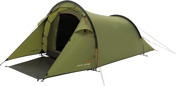 easy camp Hemsedal 2 Tunnel Tent, 2 Person, 55x14 cm Pack Size, 2.9 kg, 2000mm Hydrostatic Head