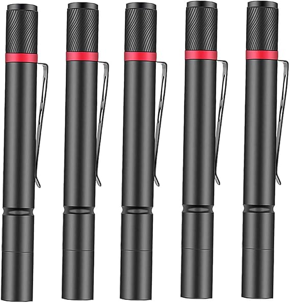 Pocketman Mini LED Flashlight Pocket Torch 3 Light Modes LED Pen Clip Check Light Focus Light for Lighting,Checking (3 Pack)