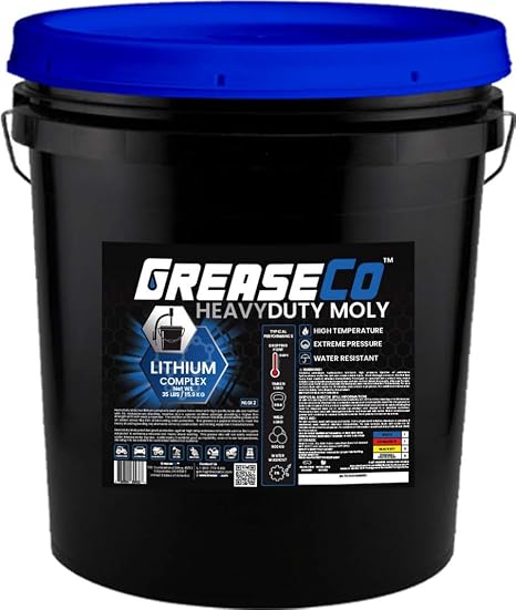 Moly Grease Bucket Pail | 3% Molybdenum Disulfide | Fifth Wheel | 5th | Automotive | Tractor | Axle | Spline | CV Joint | Lithium EP | High Temp | 35 LB | 5 Gal | Black Moly | NLGI 2 | HeavyDuty Moly