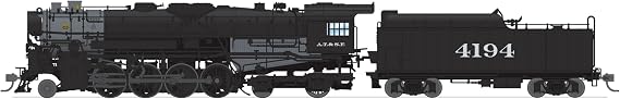 Broadway Limited 7847 ATSF 2-8-4 Berkshire, T1a #4195, 4-axle Tender, Disk Main Driver, No-Sound/DCC-Ready, HO Scale