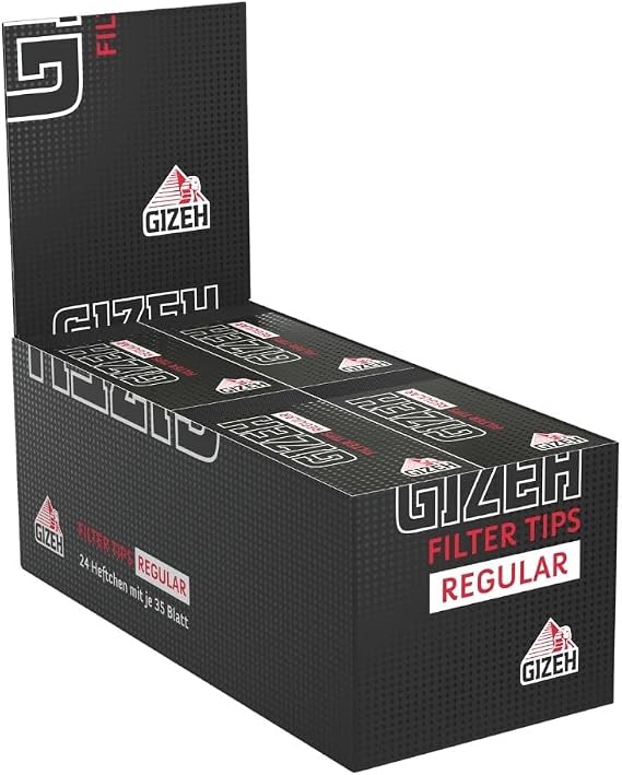 Gizeh 418110043 Black Filter Tips Regular 24 Booklets x 35 Sheets