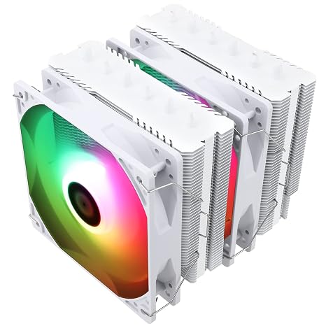 Thermalright Peerless Assassin 120 SE WHITE ARGB White CPU Air Cooler, PA120 SE WHITE ARGB White, 6 Heat Pipe CPU Heatsink, Double 120mm TL-C12CW-S PWM Fan, Aluminum Heatsink Cover, AGHP Technology
