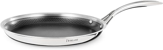 DELUXE 12" Hybrid Ceramic Nonstick Griddle Pan, BBQ,for Daily Cooking