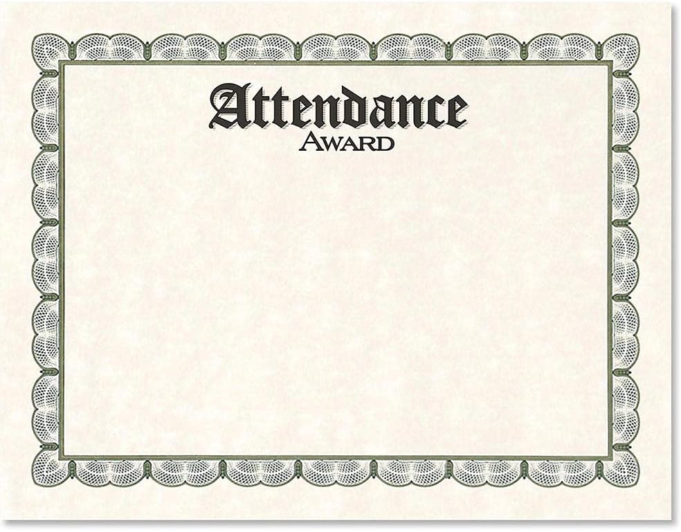 PaperDirect Gold and Red Attendance Award Certificates, Set of 100, Recognition, Certificates And Awards Paper, For School, Work, Diplomas & Award Certificates