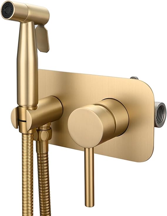 Portable Stainless Steel Bidet Sprayer Kit - Dual Mode Hot & Cold Water Shower Head Brushed Finish Perfect for Home & Travel Hygiene