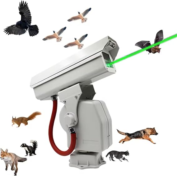 Automatic Bird Chaser Laser Deterrent, Bird Scare Devices, Automatic Cruise, 360 Rotation, Waterproof, for Chaser Pigeons, Sparrows