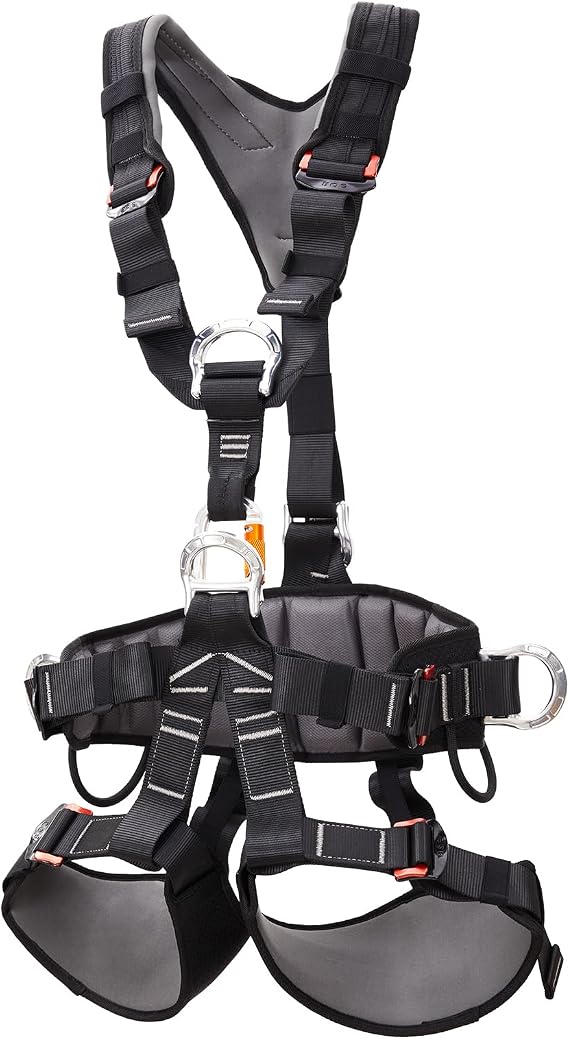 SOB CE Certified Full Body Climbing Harness, Adjustable Safety Belt for Mountaineering Rock Climbing, Rappelling, Fire Rescuing, Tree Climbing Arborist, Detachable Waist