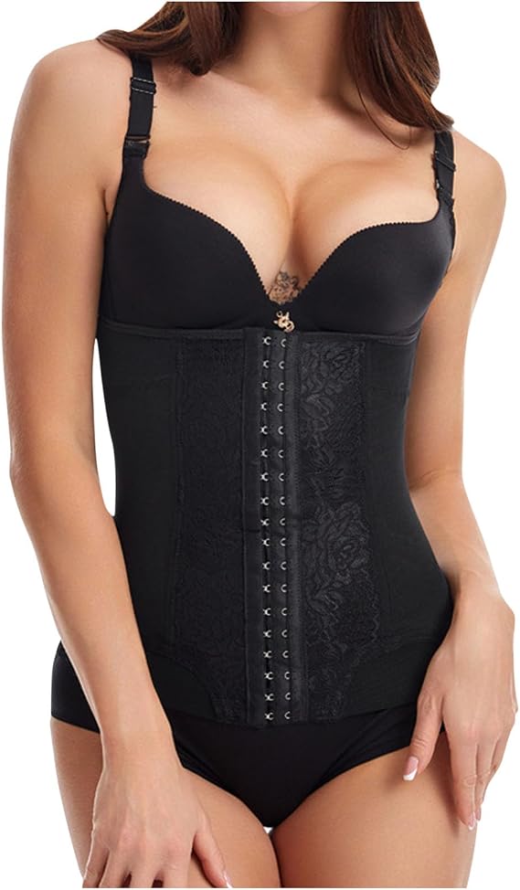 Women's Embroidery Waist Cincher Gothic Steampunk Basque Bustier Lace up Boned Vintage Corset Jacquard Underbust Slimming Tops Renaissance Lingerie Punk Tank Top Tummy Control Shapewear S-3XL