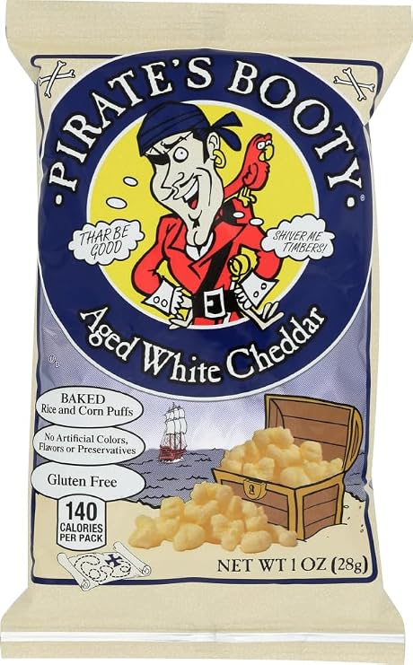 Pirate's Booty Aged White Cheddar, 1 Ounce (Pack of 24)