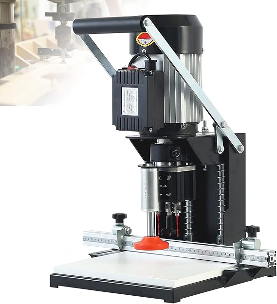 Hinge Drilling Machine, 1100W Handheld Woodworking Hole Drilling Puncher 2880rmp/min Portable Drilling Punching Machine, Depth 0-40mm for Drill Hole Cupboard Wardrobe Home Improvement