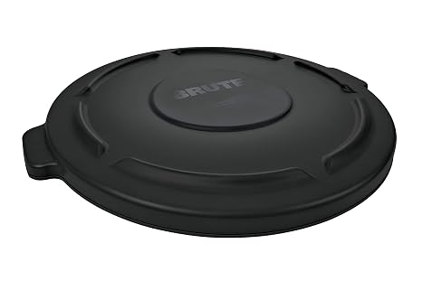 Rubbermaid Commercial Products BRUTE Heavy-Duty Round Trash/Garbage Lid 44-Gallon Black for Landscapers/Construction Sites/Restaurants/Back of House/Offices/Warehouses/Commercial Environments