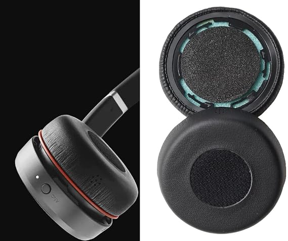 V-MOTA HSC040W Earpads for Jabra Evolve 75/75+ /75 UC / 75 MS / 75 SE Wireless Professional Headphones Replacement Cushion Repair Parts Black 1 Pair