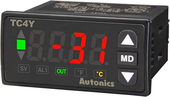 TC4Y-N2N, Temp Indicator, DIN W72 X H36mm, Single Display 4 Digit, No Control, Without Control Output, No Alarm Output, 24-48VDC, 24VAC 50/60Hz