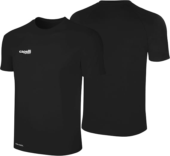 Capelli Sport Unisex Adult Youth Workout Top, Short Sleeve Crew Neck Exercise Training Jersey for Boys and Girls