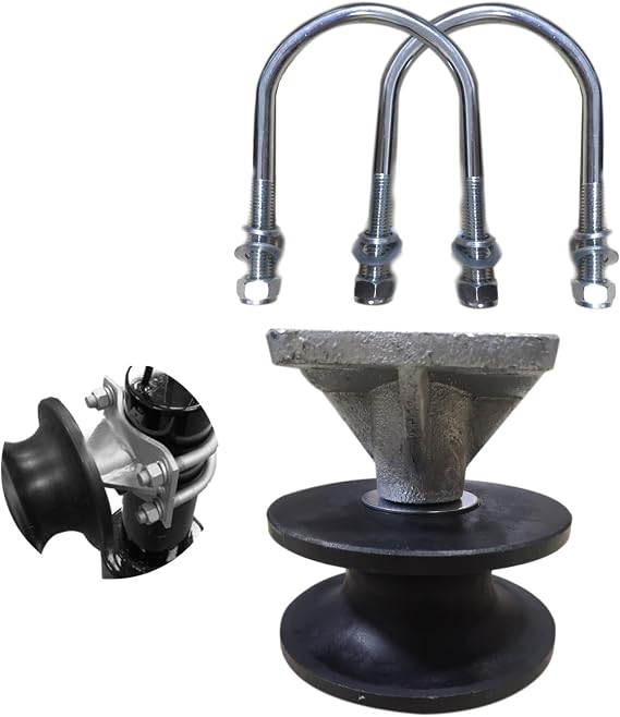 Cantilever Gate Rollers, Nylon Rollers for 4" Round Post, 2-3/8" or 2-1/2" Chain Link Fence Gate Frames (B-4" Round Post,2-3/8" or 2-1/2" Chain)