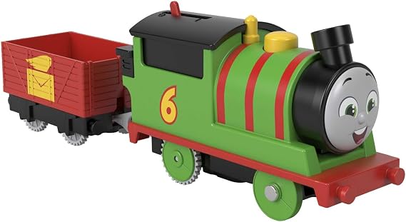 Thomas & Friends Motorized Toy Train Percy Battery-Powered Engine with Tender for Pretend Play Preschool Kids Ages 3+ Years, HDY60