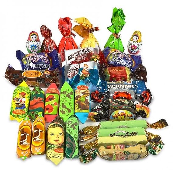 Elite Eastern European Candy Mix Assortment Party Mix of Candies Variety Mix of Roshen, Slavnka and More Chocolate and Caramel Candy Mix from USSR (900g | 2 Pounds)