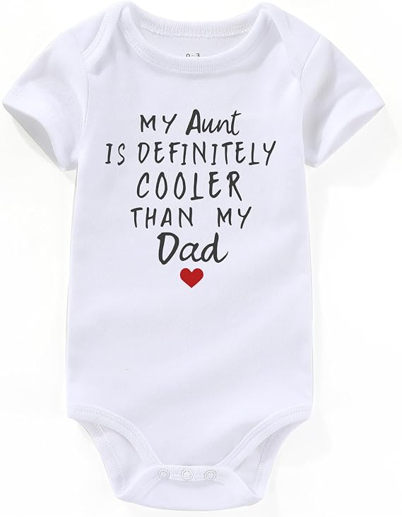 My Aunt Is Cooler Than Dad Baby Clothes Girl Aunties Bestie girls Outfits Boy Bodysuits