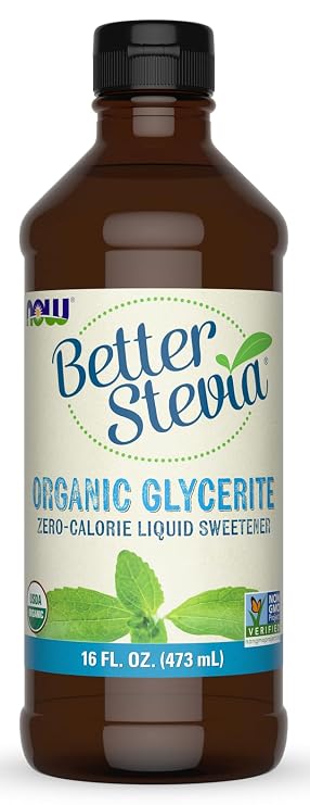 NOW BetterStevia Liquid, Organic Glycerite, 16 Ounces - Organic Stevia - Zero-Calorie Liquid Sweetener - No Alcohol - Keto Friendly, No Erythritol