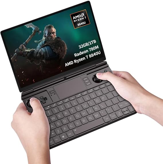 Cutesliving GPD Win Max 2 2025 Handheld Gaming Mini PC with AMD Ryzen 7 8840U, Radeon 780M Graphics, 10.1-inch 2.5K Display, 32GB RAM, 1TB SSD for Portable Gaming and Productivity