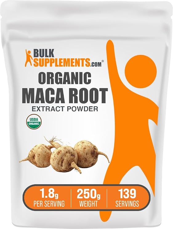 Organic Maca Root Extract Powder - Organic Maca Powder, Nutritional Supplement - Vegan & Gluten Free, 1.8g of per Serving, 250g (8.8 oz) (Pack of 1)