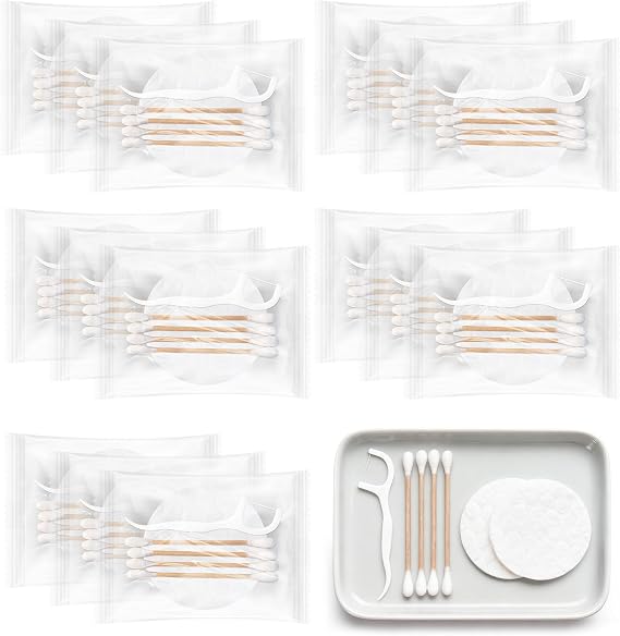Hotel Vanity Kit, Vanity Kits Bulk Individual Packaging, Hotel Toiletries Set With Cotton Pads, Cotton Swabs, Dental Floss, Suitable For Travelling, Hotel At Home (30 pcs)