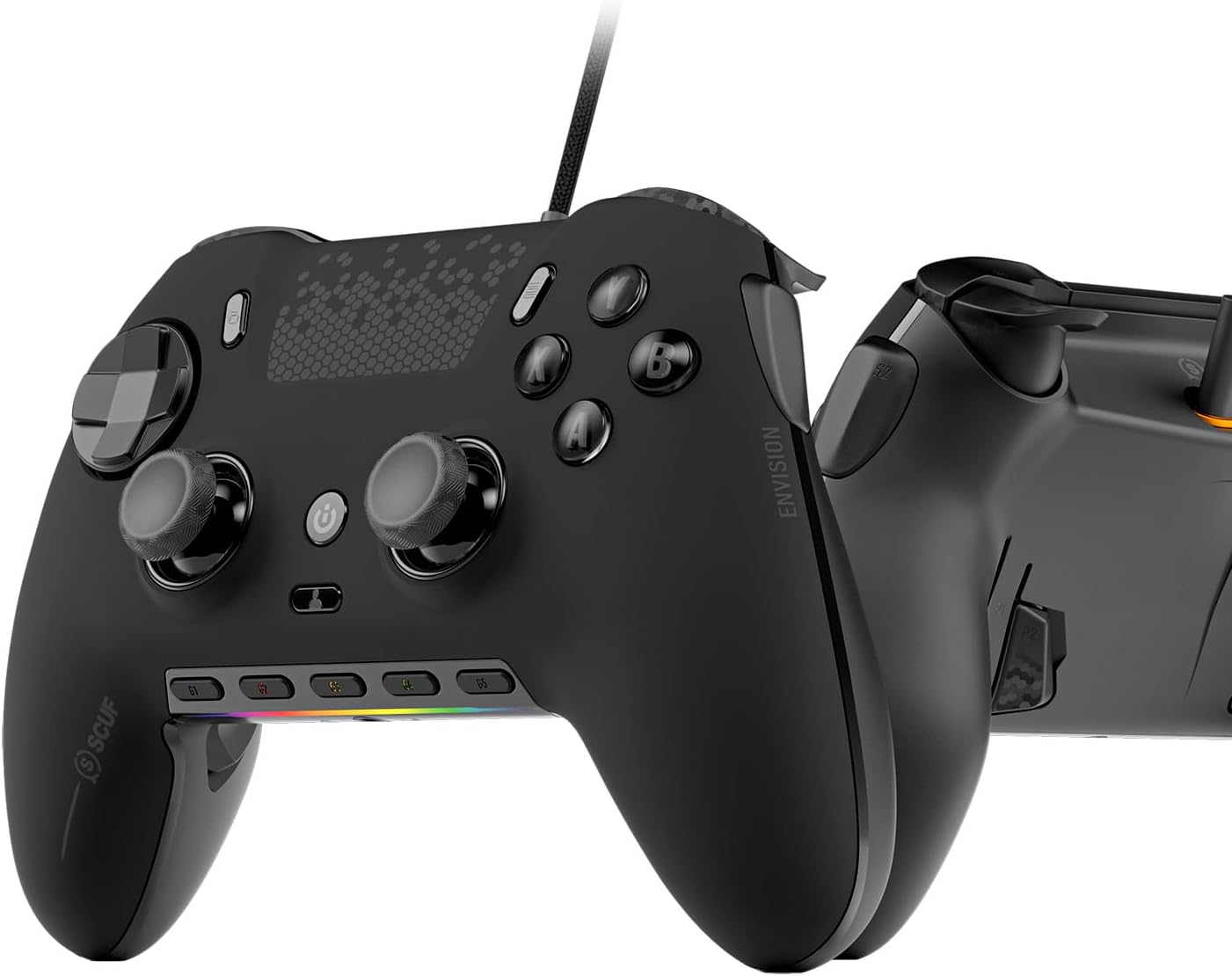 SCUF ENVISION V1 (2023) Wired PC Gaming Controller - Five Remappable G-Keys - Remappable Back Paddles - iCUE Compatible - Black