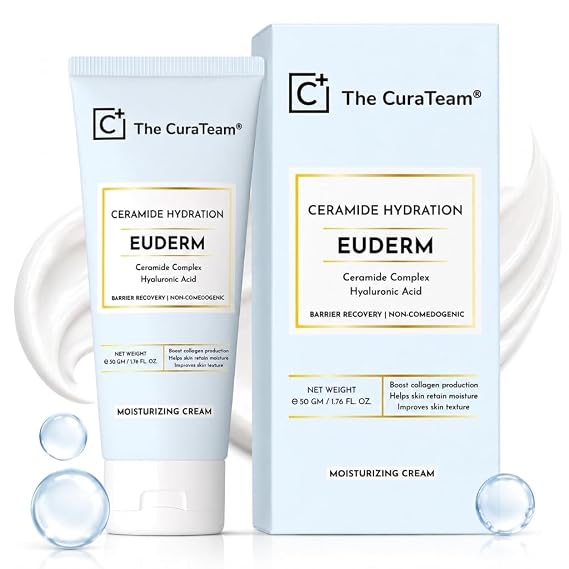 Ceramide Face Moisturizer with Hyaluronic Acid Barrier Repair Cream for Dry, Sensitive Skin Lightweight Daily Facial Moisturizer, Non-Greasy Hydrating Cream, 1.76 fl. oz