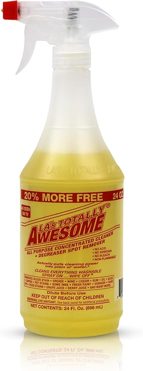 La's Totally Awesome All Purpose Cleaner Spray 24oz (Pack of 1) Heavy Duty Multi-Surface Degreaser & Stain Remover Ready-to-Use Cleaning Spray for Kitchen, Bathroom, Floors, Auto & More