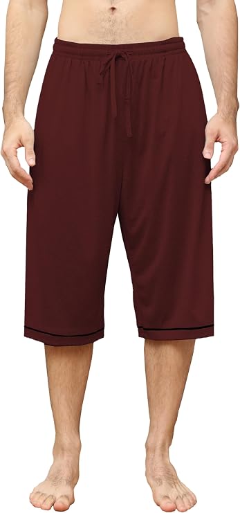Cromoncent Mens Capri Pajama Pants, S-XXL