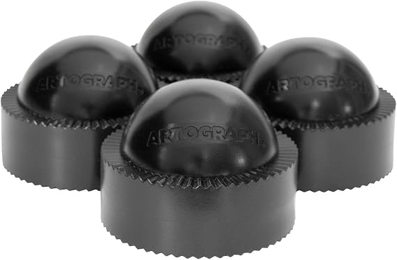 Artograph Pack of 4 PadPucks, Stackable Rubber Stands for LightPad, Tablet, or Drawing Board, Desk Riser for Tilting, Includes Mesh Storage Bag
