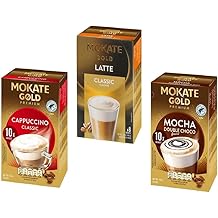 28 Premium Gold Instant Coffee Sachets with Mokate Latte Classic, Cappuccino Classic, Mocha Double Choco – Bundled by GetInStyle Shop
