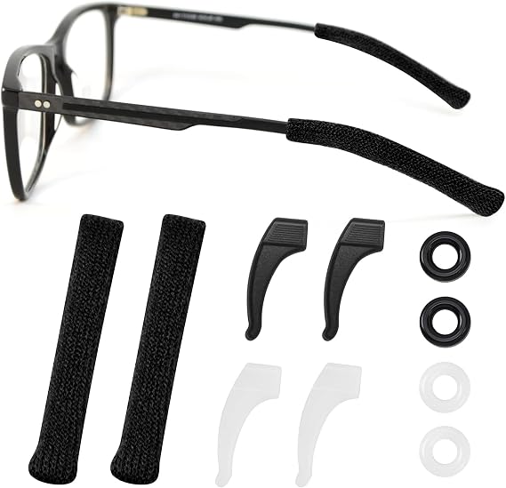 MUIIGOOD Eyeglass Ear Grips Soft Knitting Cotton Glasses Ear Cushion, Eyeglasses Temple Tips Sleeve