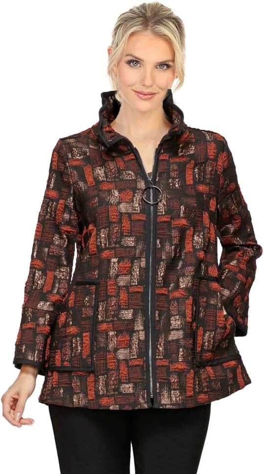 IC Collection Striking Grid Jacquard Jacket