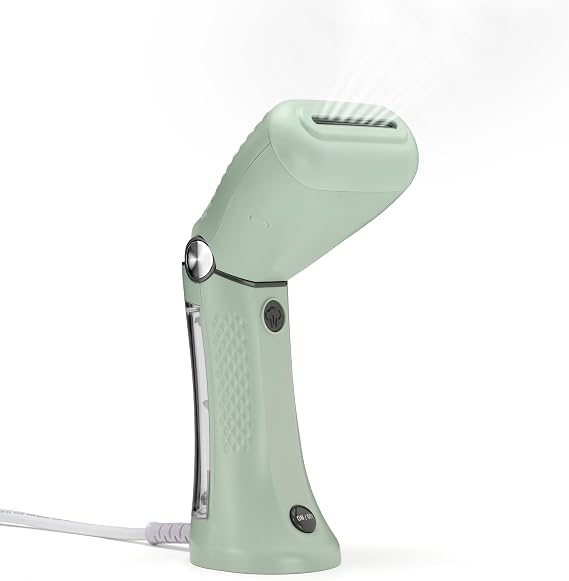 Conair Extreme Steam Handheld Clothes Steamer, 90ml detachable water tank, Fast 35 second heat up, Lightweight Travel Garment Steamer, Worldwide Use, Green, GSC24U, UK PLUG