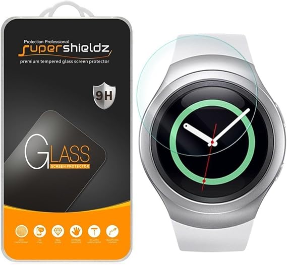 Supershieldz (3 Pack) Designed for Samsung Gear S2 and Gear S2 Classic (3G, 4G Connectivity Model Only) Tempered Glass Screen Protector, Anti Scratch, Bubble Free