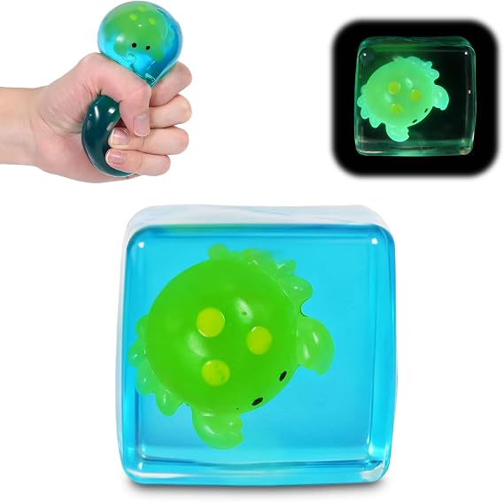 5.5cm Crab Glow Squishy Cube Slow Rising Fidget Toy | Soft TPR, Animal Insert, squeeze toy, calm hands, stress relief, focus support, home, class, travel, kids and adults