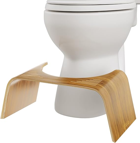 Squatty Potty Slim Teak Bathroom Toilet Stool 7 Inch - Wood