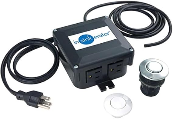 InSinkErator Garbage Disposal Air Switch Kit, Dual Outlet Sink Top Switch Button for All InSinkErator Food Waste Disposer Models, Chrome/White STS-OO | Dual Outlet Sink Top Switch Button, 2 Finishes, Compatible with All INSINKERATOR Food Waste Disposer Models,