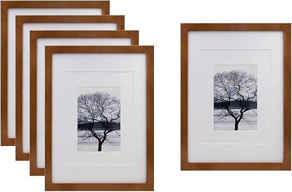 Egofine 11x14 Picture Frames Set of 5 Light Brown