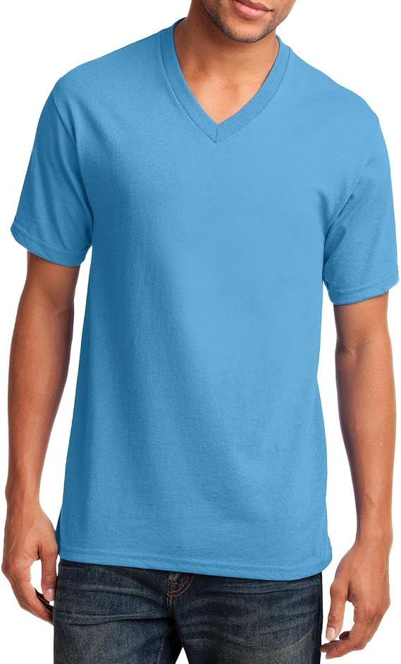 JustBlanks Mens V-Neck Tee Shirt for Men - Short Sleeve Cotton V-Neck Shirt