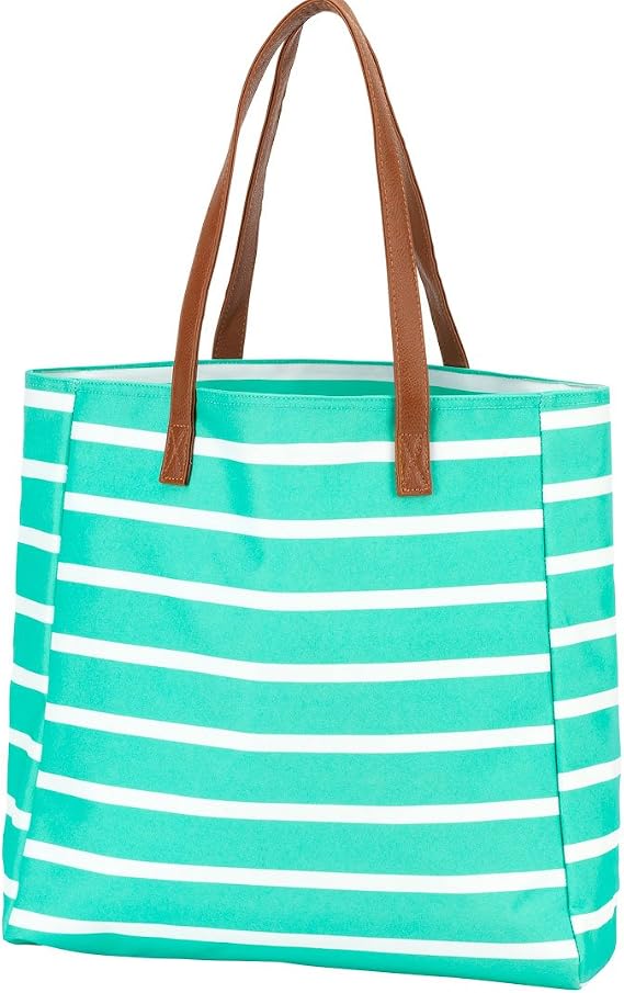 High Fashion Stripe Tote Bag - Personalization Available