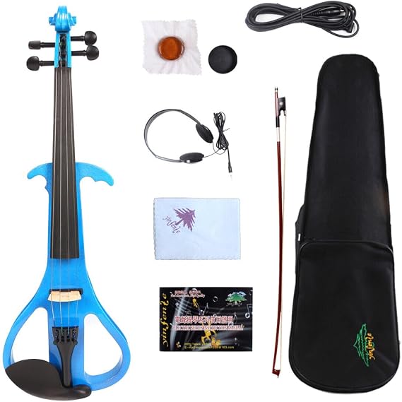 Yinfente Electric Violin 4/4 Full Size, 4 Strings Silent Violin for Beginners, Student, with Headphones, Case, Rosin, Cable, Bow