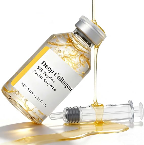 Silk Peptide Intensive Lifting Ampoule, Peptide Serum, Korean Skincare Anti Aging Serum for Tightening & Firming | Hydration Micro Infusion System For Face, 30ml Precision Syringe Applicator