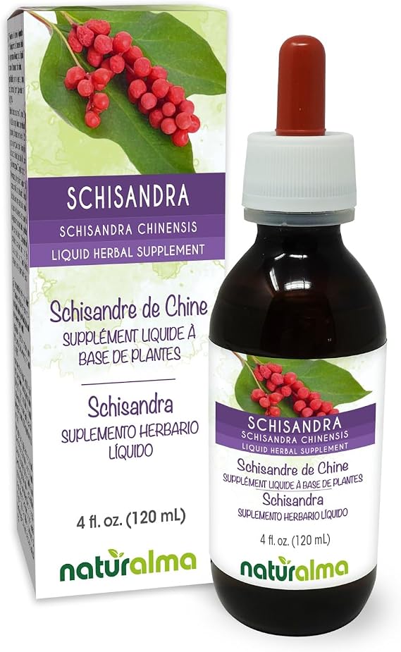 Naturalma Schisandra (Schisandra chinensis) Fruit Alcohol-Free Tincture - 4 fl oz Liquid Extract in Drops - Herbal Supplement - Vegan